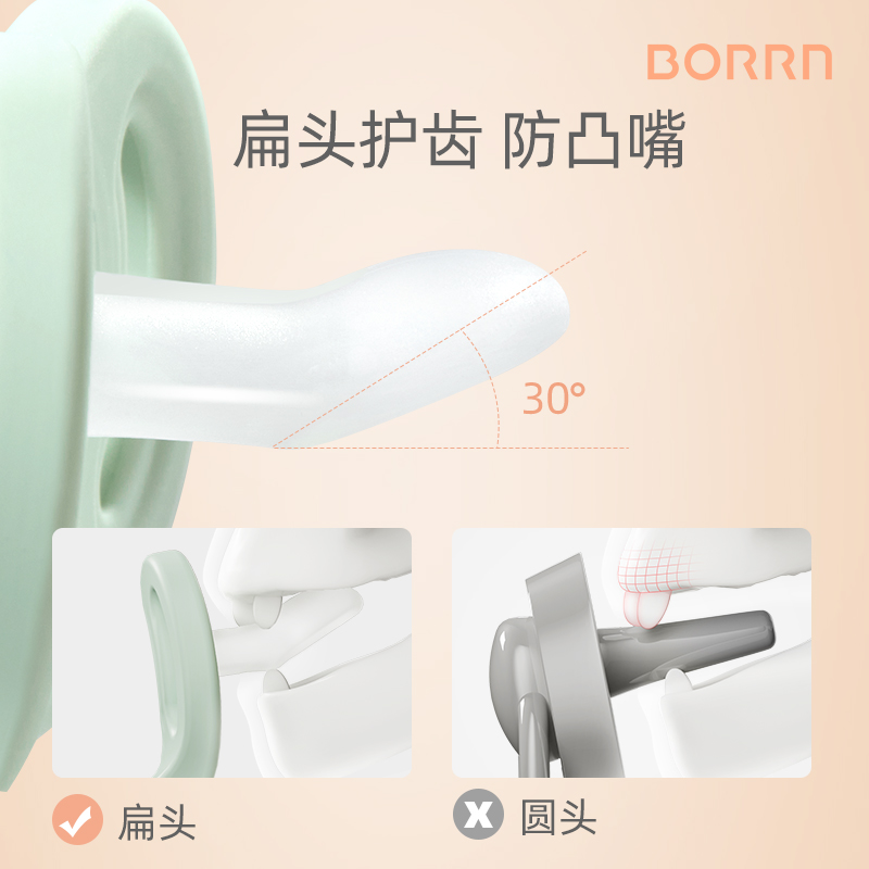 安抚奶嘴S号1个装(海洋绿)适合0-6个月宝宝全硅胶斥菌安抚奶嘴原装进口高清大图