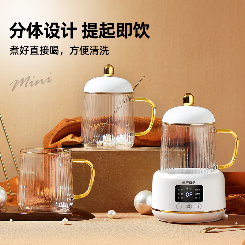 生活元素电热壶迷你小巧智能触碰简约快捷安全白月光I161高清大图
