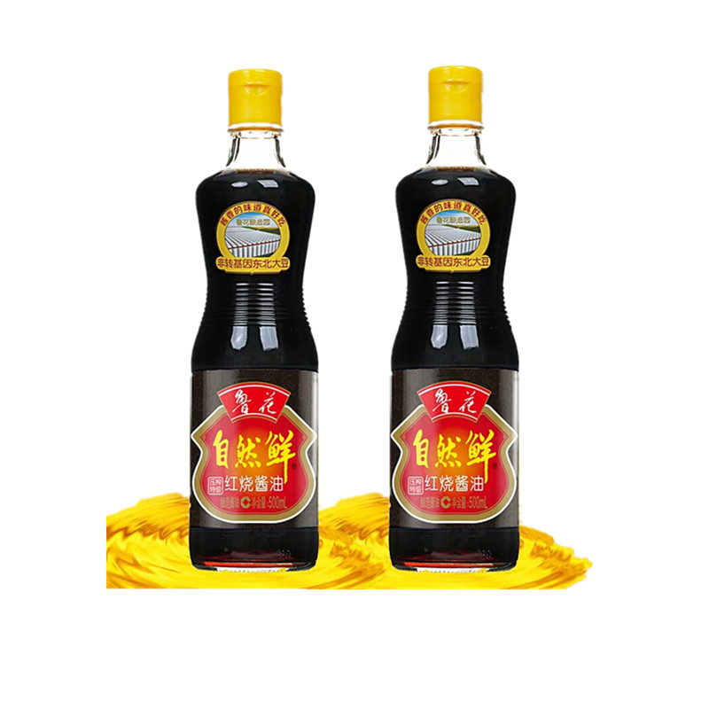鲁花 自然鲜 红烧酱油500ml/500ml*2/1L 酱香 老抽 新老包装随机发货高清大图