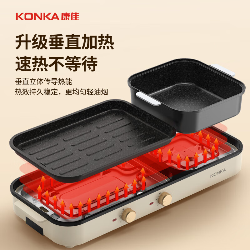 康佳电烧烤炉 鸳鸯锅KSKG-1980-W高清大图