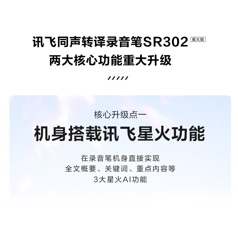 科大讯飞(iFLYTEK) 录音笔 SR302T (星火大模型加持新品)32G高清大图