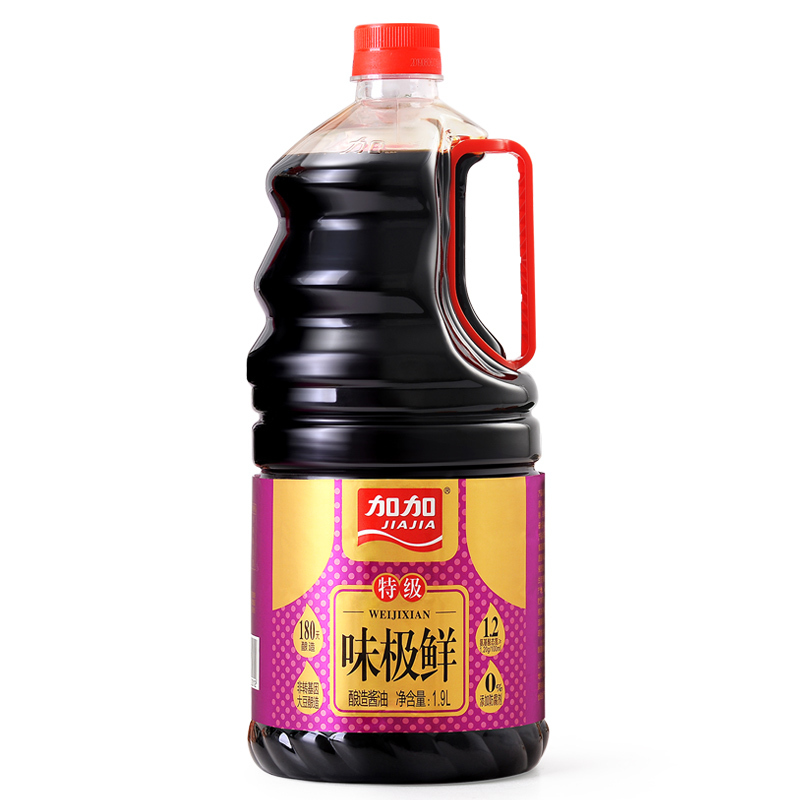 加加 特级味极鲜1.9L 特级生抽酱油 炒菜凉拌海鲜调味品