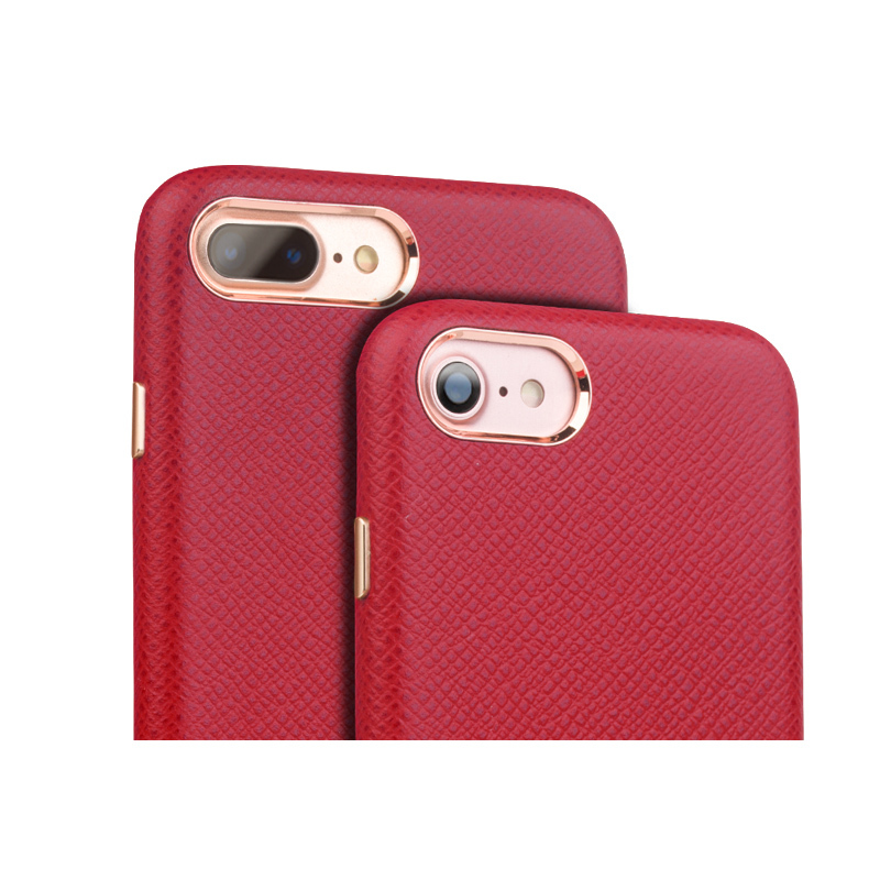 苹果7plus手机壳保护套 真皮套商务防摔男女款 适用于iphone8/7plus 4.7英寸iphone7创想红色