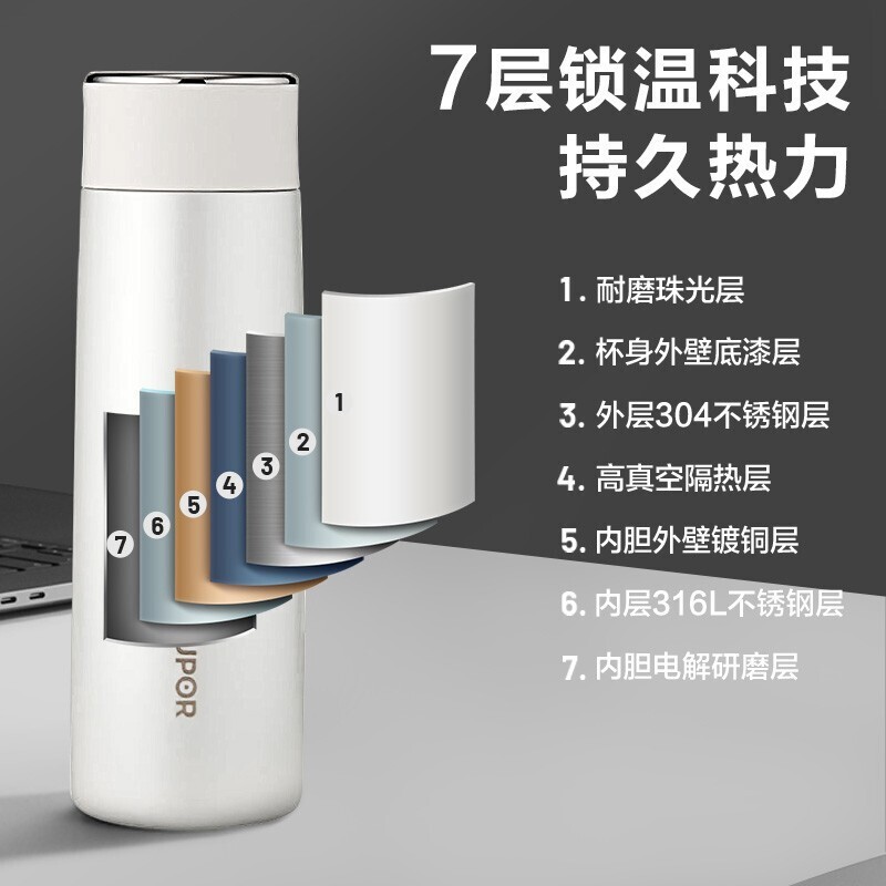 苏泊尔保温杯 KC43HW10晶石黑高清大图