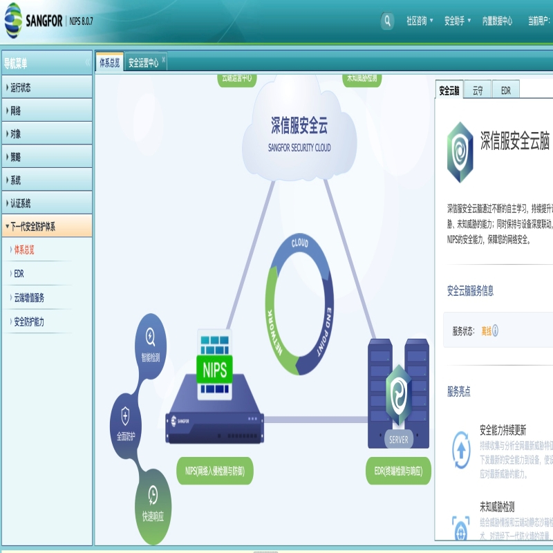 深信服NIPS-1000-B1400-NS网络入侵检测防御系统