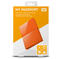 西部数据（WD）My Passport 4T 2.5英寸 活力橙USB3.0高速移动硬盘 WDBYFT0040BOR