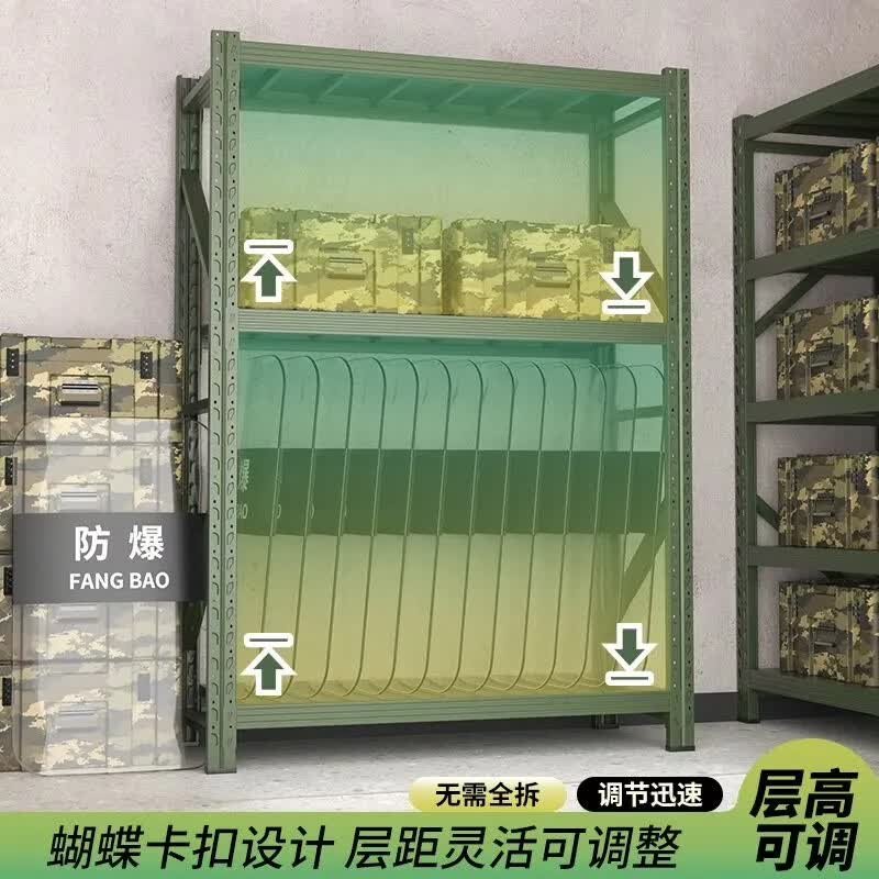 威百达军绿色货架仓储多层货架装备器材架轻型中型重型货架仓库储物架 3层主架Y 120*50*200cm每层承重150斤