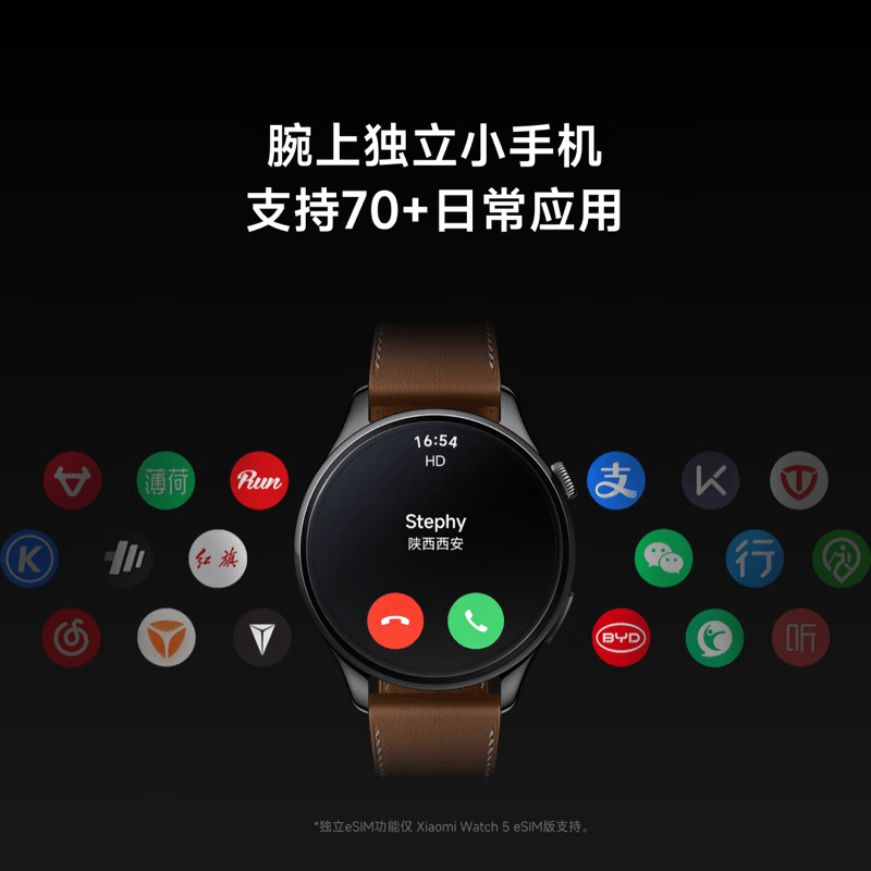 小米(Mi)Watch 5 全智能旗舰手表 真皮表带款 柔雾蓝高清大图