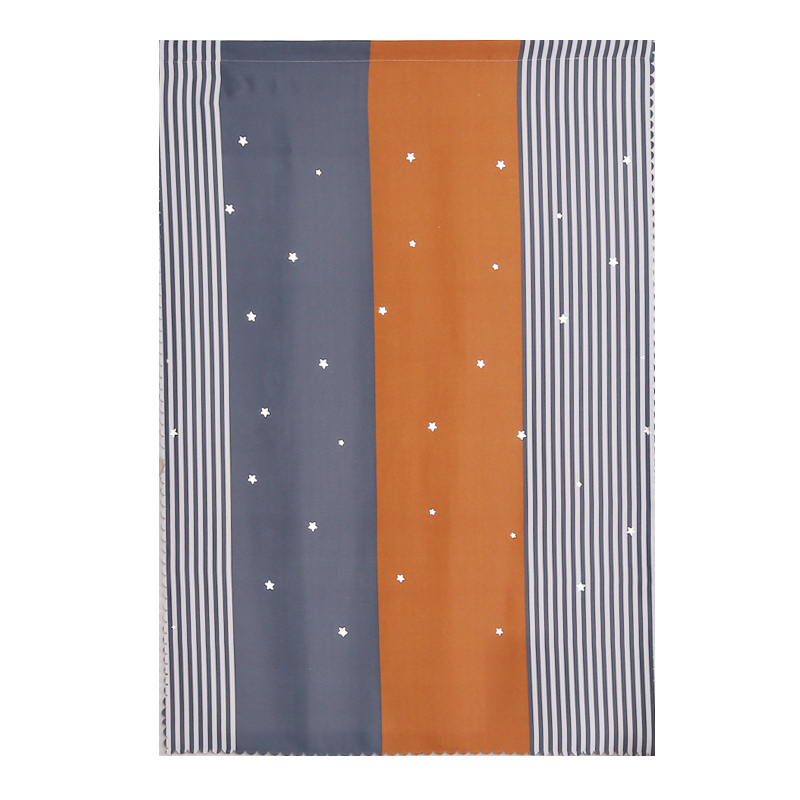 美帮汇条纹2022新款窗帘遮光布料魔术粘贴卧室免打孔安装小窗户 宽1.2*高1.7（单开款） 琉璃墨绿粉星魔术贴