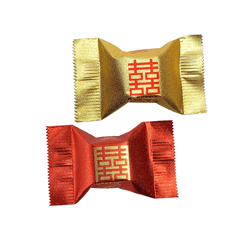喔喔夹心巧克力喜字版红色金色散装500g婚庆结婚喜糖(代可可脂)高清大图