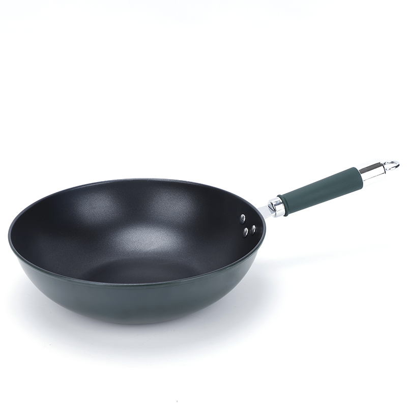 艾逸瑶选瓦尔加斯复古绿不粘炒锅 煎锅家用小煎饼牛排早餐锅锅煤气灶电磁炉适用32CM/CJ-21009!高清大图