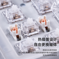 狼蛛F3032全透明无线蓝牙机械键盘客制化热插拔电脑笔记本平板通用冰魄轴