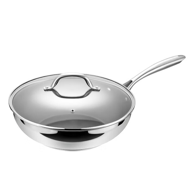 德世朗德世朗德诺中式不粘炒锅 DFS-C089家用不锈钢炒锅 电磁燃气通用 30cm高清大图