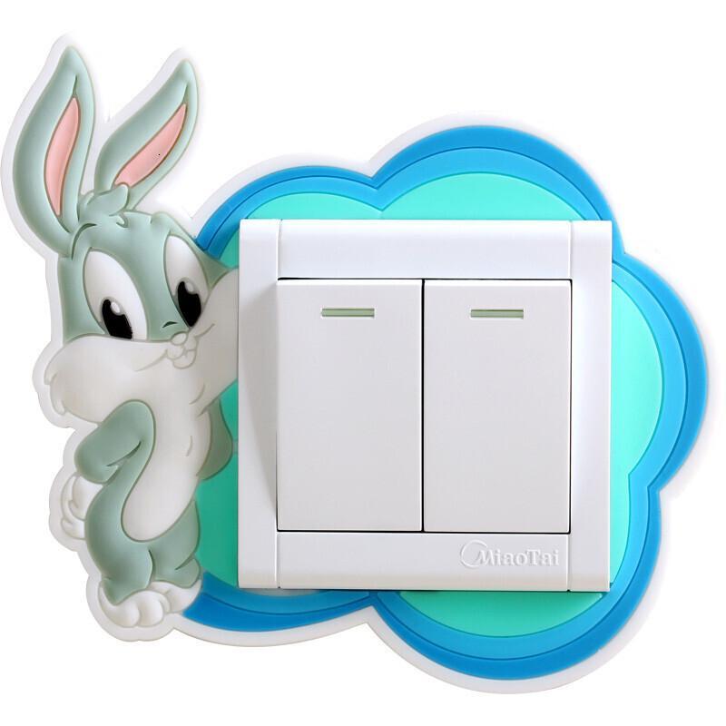 卡通夜光开关贴墙贴保护套客厅欧式墙壁