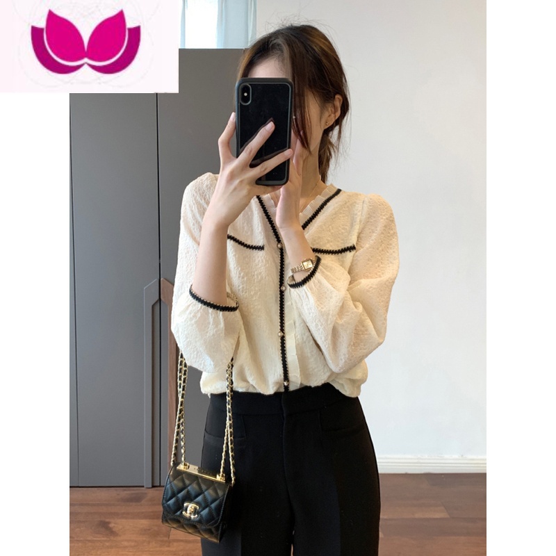 七斓早春季套装女新款胖妹妹显瘦穿搭上衣衬衫小香风遮肉套阔腿裤高清大图