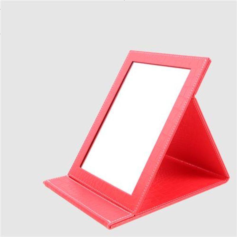 喜庆台式折叠镜子大号便携女孩翻盖式立式厕所特大男生粉色迷你 大红中号