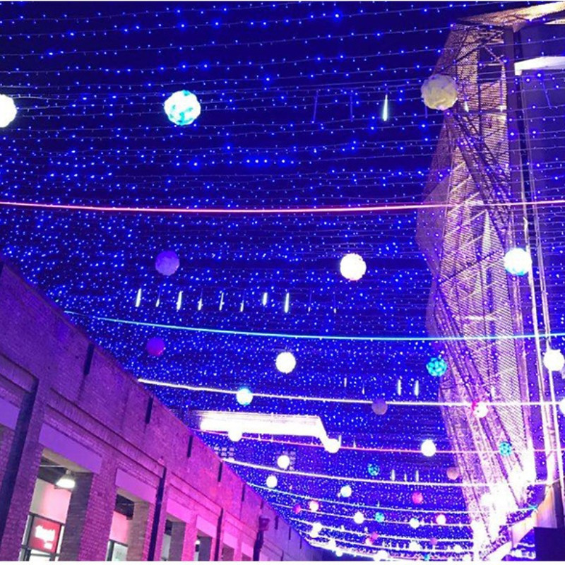 led装饰灯串满天星户外防水小彩灯节日串灯插电100米600灯无尾接绿色