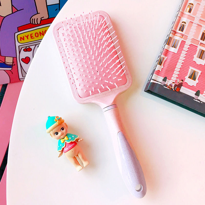 按摩梳子少女粉色气垫梳防静电长发梳卷发梳美发梳子 粉色大号梳子