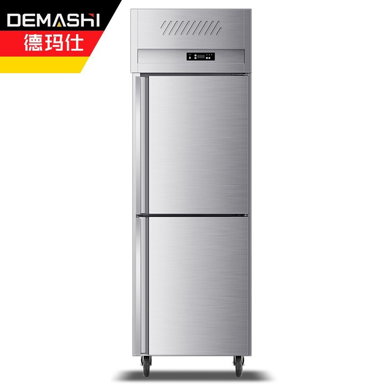 德玛仕(DEMASHI)商用风冷冰柜 厨房髙身雪柜 二封门不锈钢冷藏冷冻保鲜柜LD0.5L2W 风冷款全冷冻