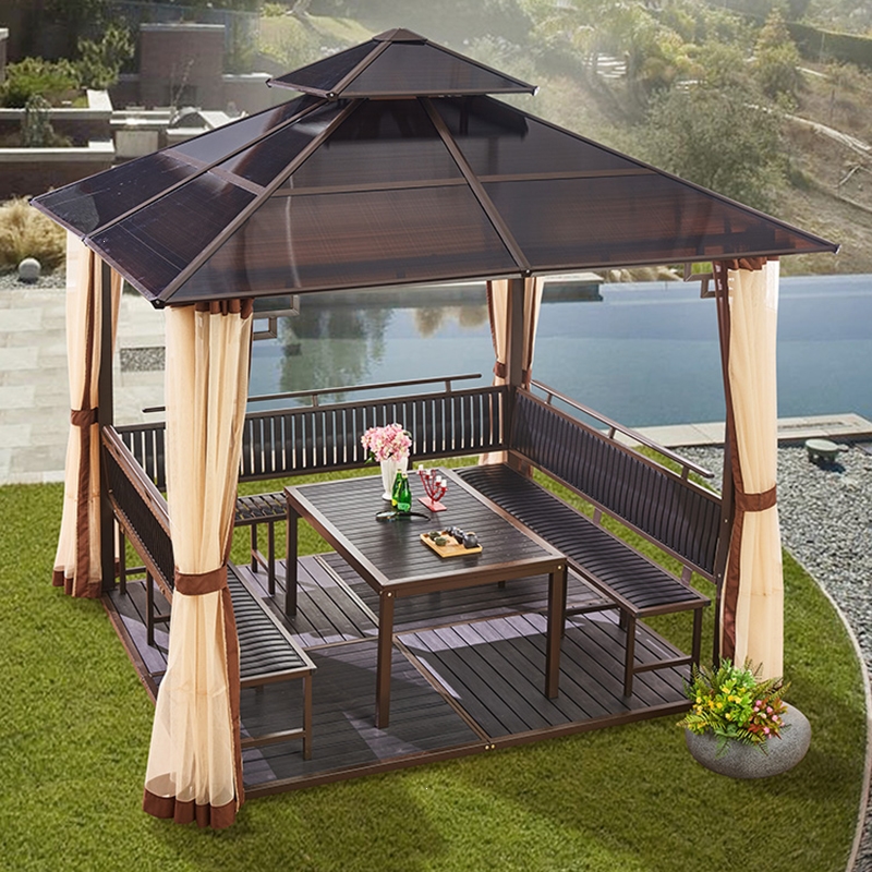 防雨户外凉亭帐篷别墅庭院桌椅遮阳棚房子韵美舞灵四角农家乐民宿露台