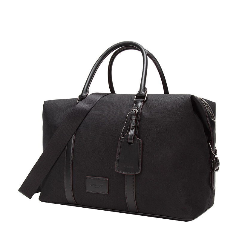 COACH 蔻驰 奢侈品 男士专柜款黑色帆布手提斜挎旅行包 23814 QBLWO