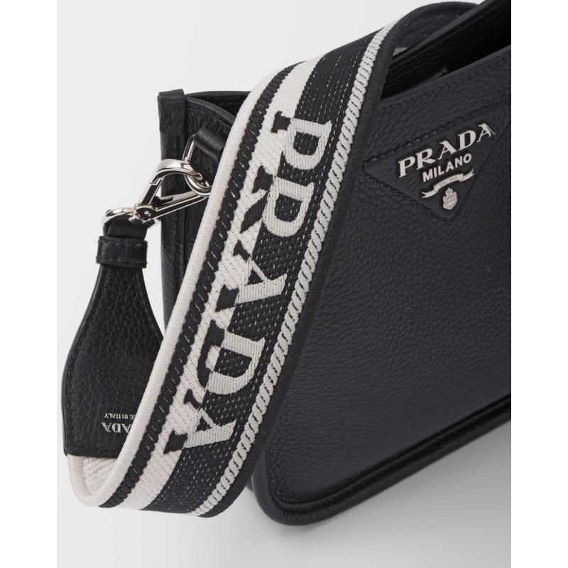 普拉达(PRADA)女士迷你徽标单肩包金属配件可拆卸肩带实用百搭配高清大图