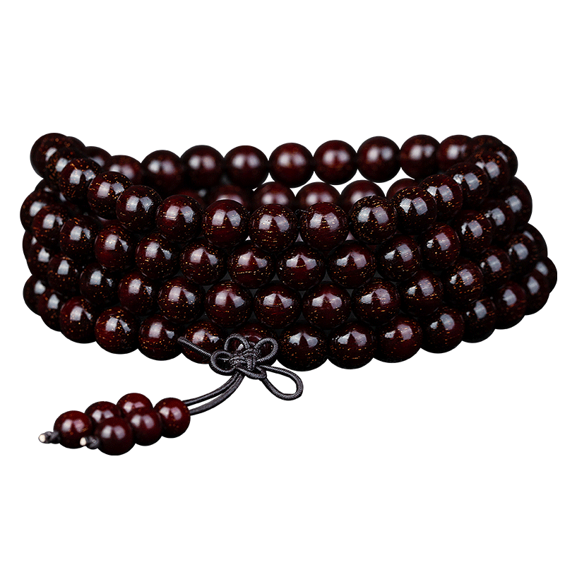 梵心阁满金星小叶紫檀手串108颗男女款沧桑老料印度紫檀木佛珠手链