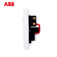 ABB开关插座 德宁雅白 10A一开三孔带开关墙壁电源插座面板AN223