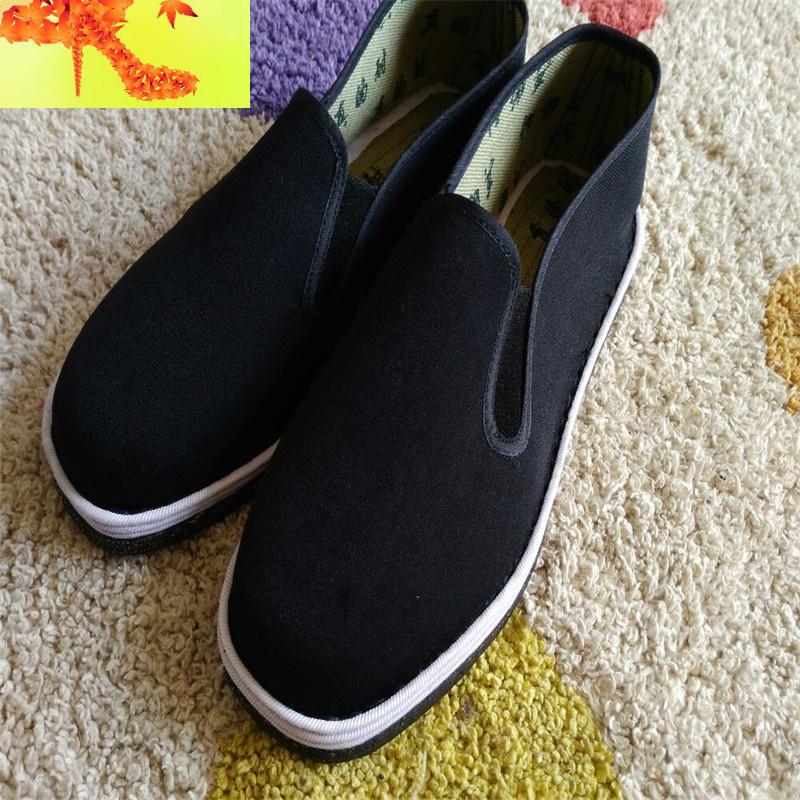 沂蒙传统手工老布鞋厚轮胎底棉布工作鞋防滑千层底男鞋简畅参数