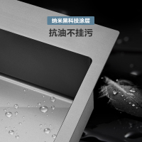 摩恩(MOEN)不锈钢厨房水槽单槽套餐1MM加厚台上台下水龙头洗碗槽洗菜盆大单槽易清洁纳米抗油盾