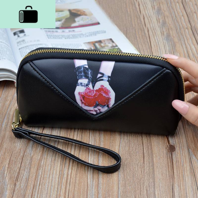 2020新款女士长款拉链拼色饺子贝壳包大容量手提可放手机妈妈钱包NEWLAKE 玫瑰花店长验货发货