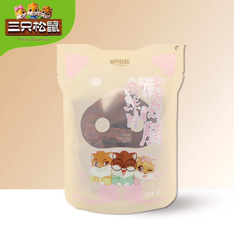 三只松鼠猪肉脯自然片肉干肉片解馋肉食零食猪肉脯150g*5袋