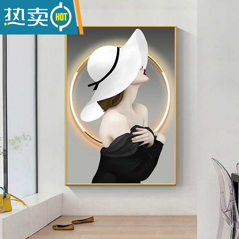 敬平艺术美女人物装饰画现代简约玄关楼梯过道走廊壁画进门主卧室挂画装饰画高清大图