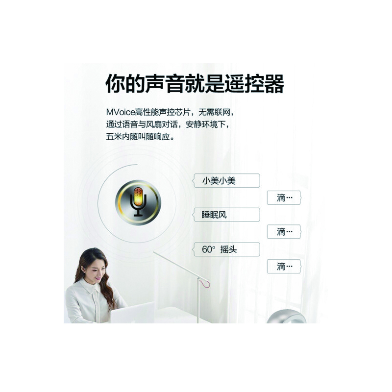 美的智能语音无叶风扇 XH 常规款B2B商品，100份起订