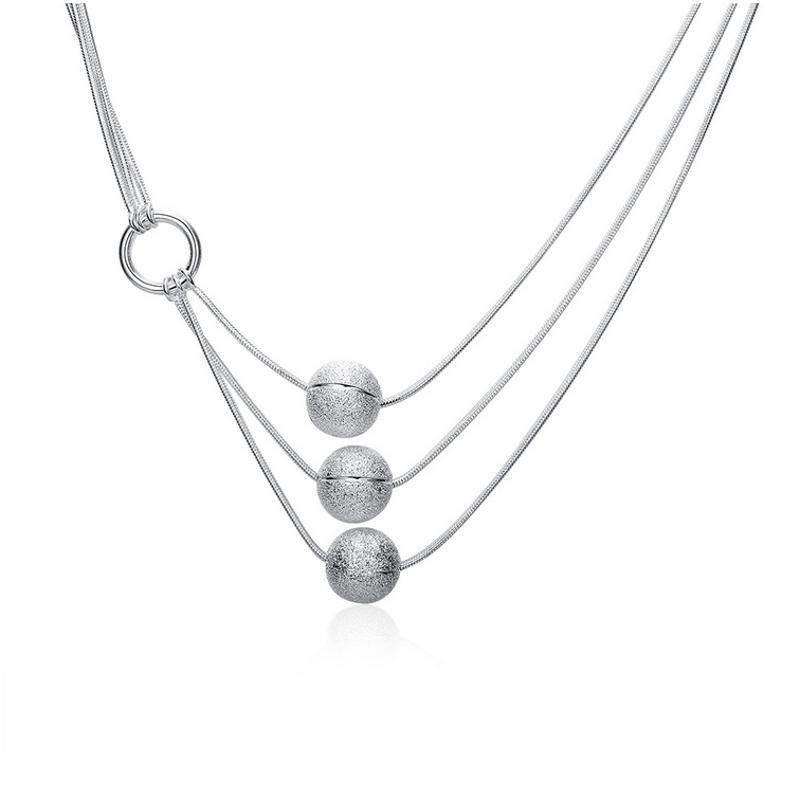 N187 Women Silver Necklace 镀925纯银女项链日韩版锁骨链潮人送女朋友七夕情人节礼物