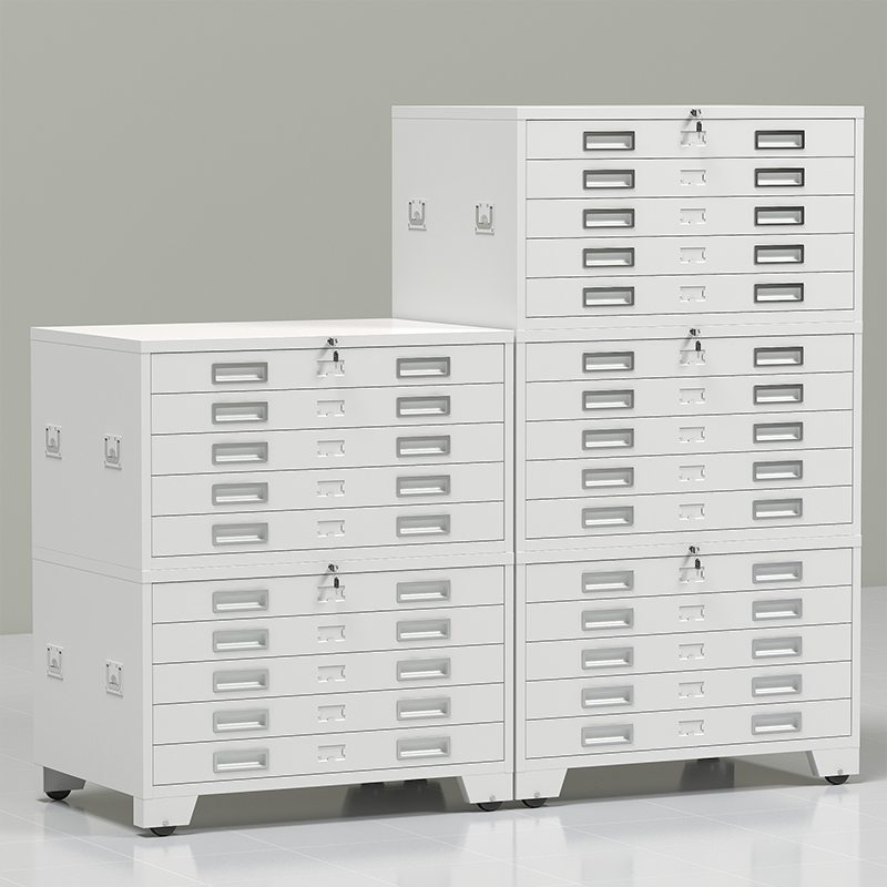 臻远 ZY-DTGA-2 工程图纸柜收纳柜 白色1号双节柜高清大图