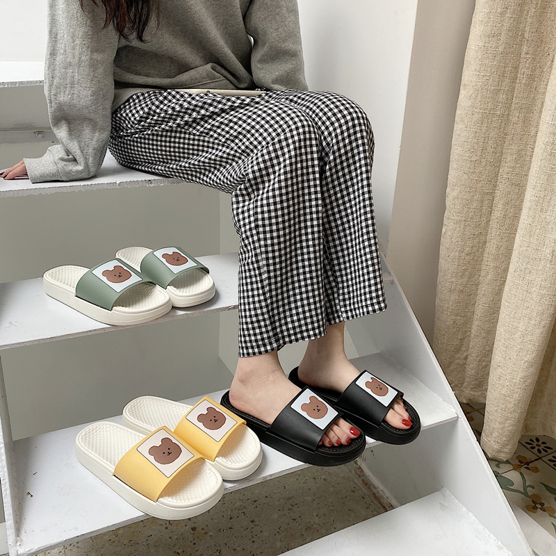 ins风可爱卡通拖鞋女夏外穿情侣厚底学生凉拖鞋少女心