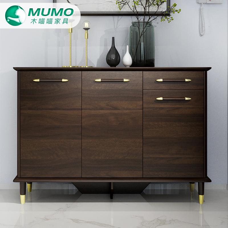 森美人北欧轻奢鞋柜简约现代胡桃厅玄关柜大容量收纳家用口实木鞋柜高清大图