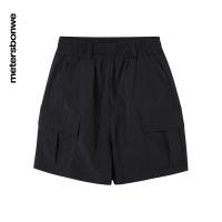 工装短裤女2022夏季新款时尚多袋宽松运动松紧腰裤子女_228 M:160/66A 影黑