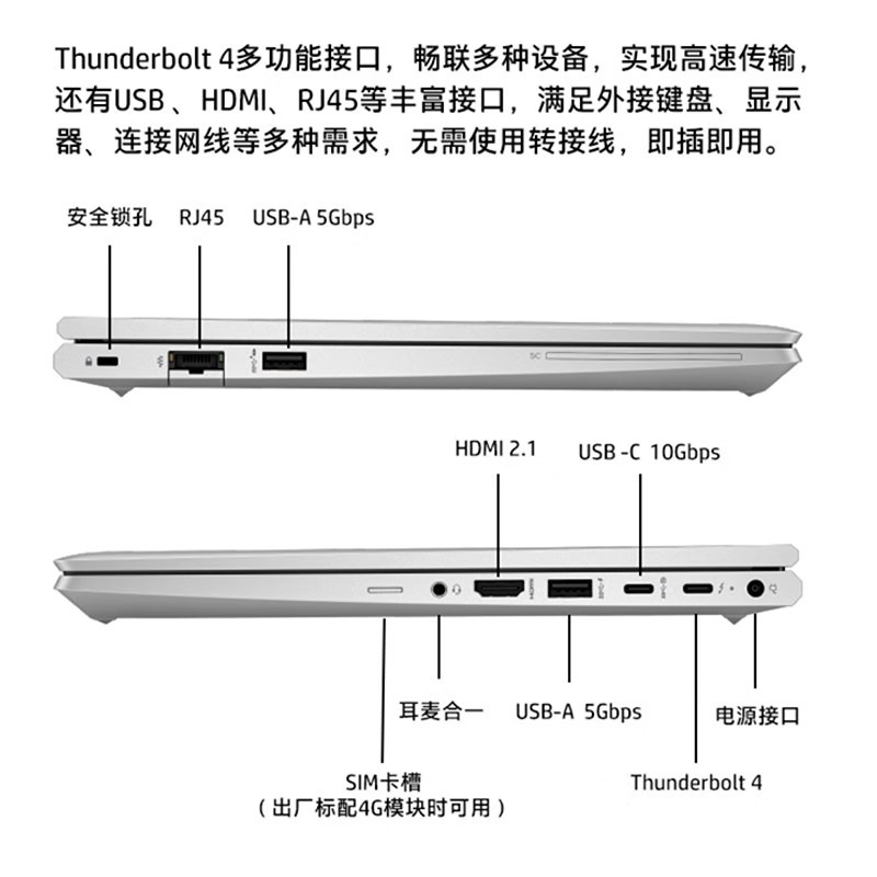 惠普(HP)Elitebook 640 G10 14英寸高性能商务办公学习定制轻薄本笔记本电脑(i5-1335U 16G内存 512G固态 续航强劲 支持快充 军标品质 坚实耐用)