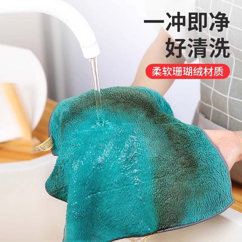 保洁专用抹布吸水不掉毛加厚擦地玻璃擦桌布清洁厨房家用洗碗双层高清大图