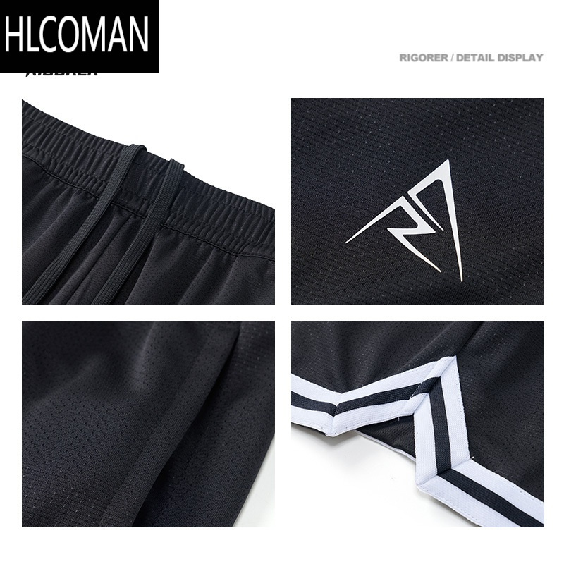 HLCOMAN里夫斯复古红篮球短裤夏季新款男运动短裤轻薄透气百搭休闲裤