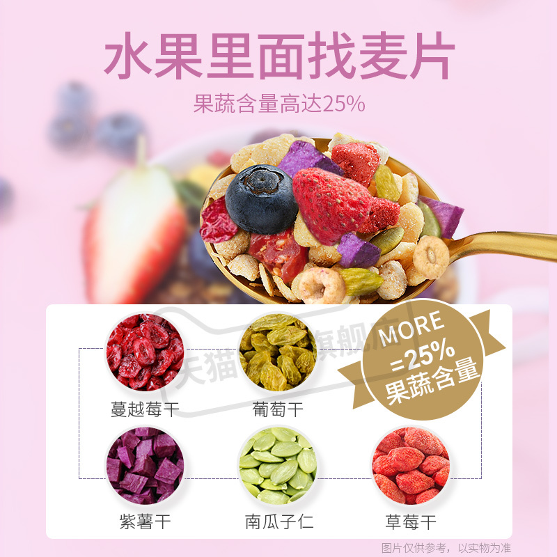 中粮可益康青稞水果燕麦片320g*2袋营养早餐饱腹即食冲饮坚果懒人即食代餐麦片谷物圈