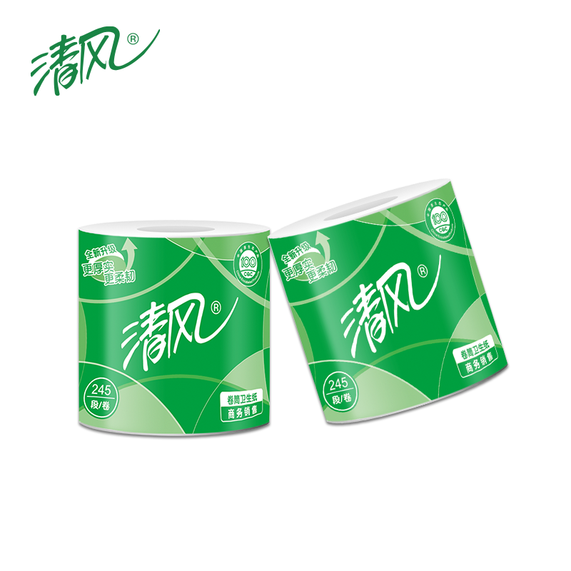 清风 商用245段有芯卷筒纸10卷/提*2提(B22AA3S-2T)ZC -高清大图