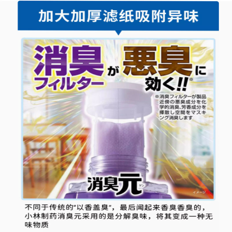 小林制药消臭元除臭空气清新剂厕所卫生间日本进口厨房用香薰芳香剂皂香室内用400ml高清大图