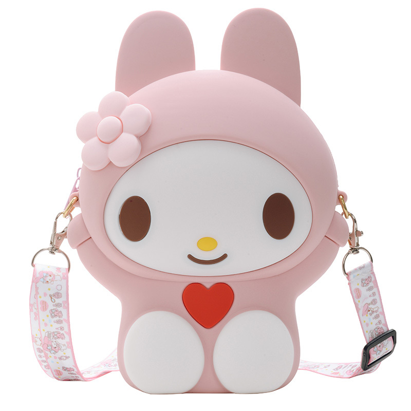 可爱超萌卡通儿童斜挎小包包哇胶宝宝公主包时尚洋气小女孩子包竖款