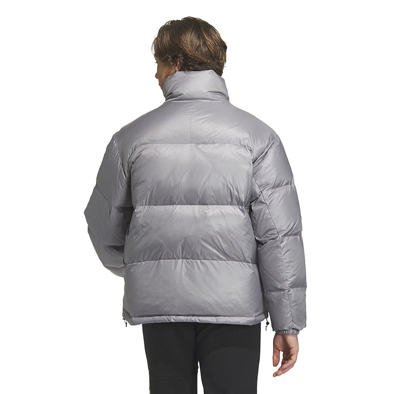 adidas阿迪达斯立领短款保暖运动羽绒服男款银灰色il8928