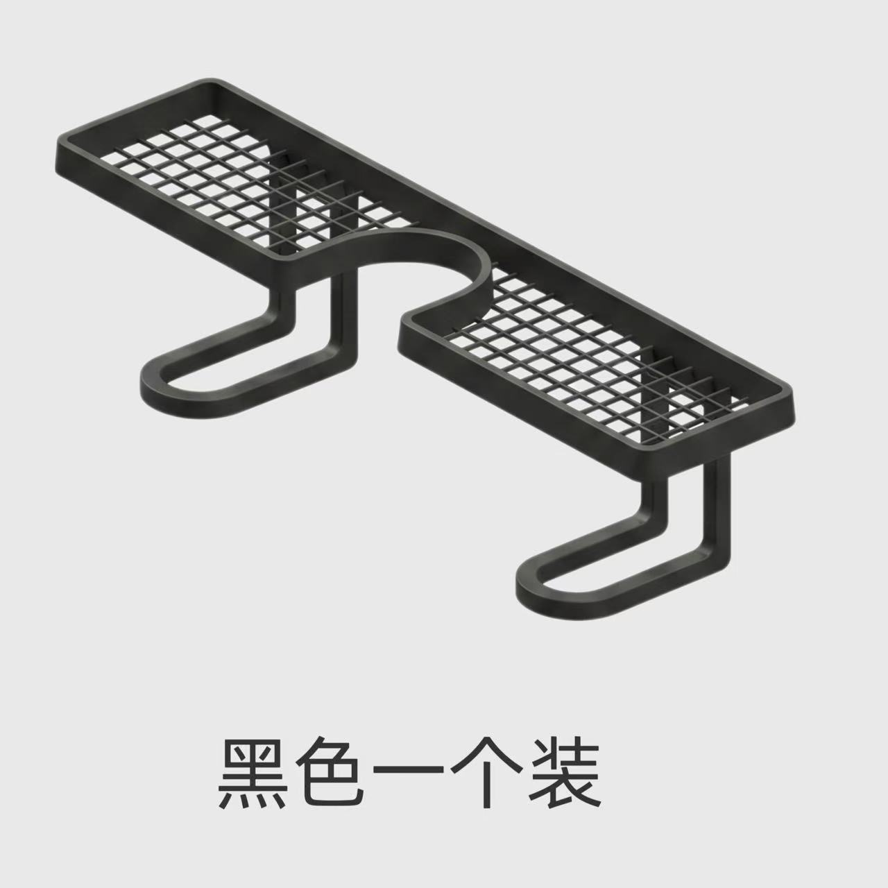 QOTOT浴室置物架免打孔卫生间洗漱台简约收纳架化妆用品护肤品整理架子 粘贴款水龙头置物架50cm【白色1个装】单独盒装【不含支架】