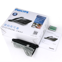 飞利浦(Philips)CORD492普通家用/办公话机/有绳话机/来电显示/来电报号/固定电话座机 (黑色)