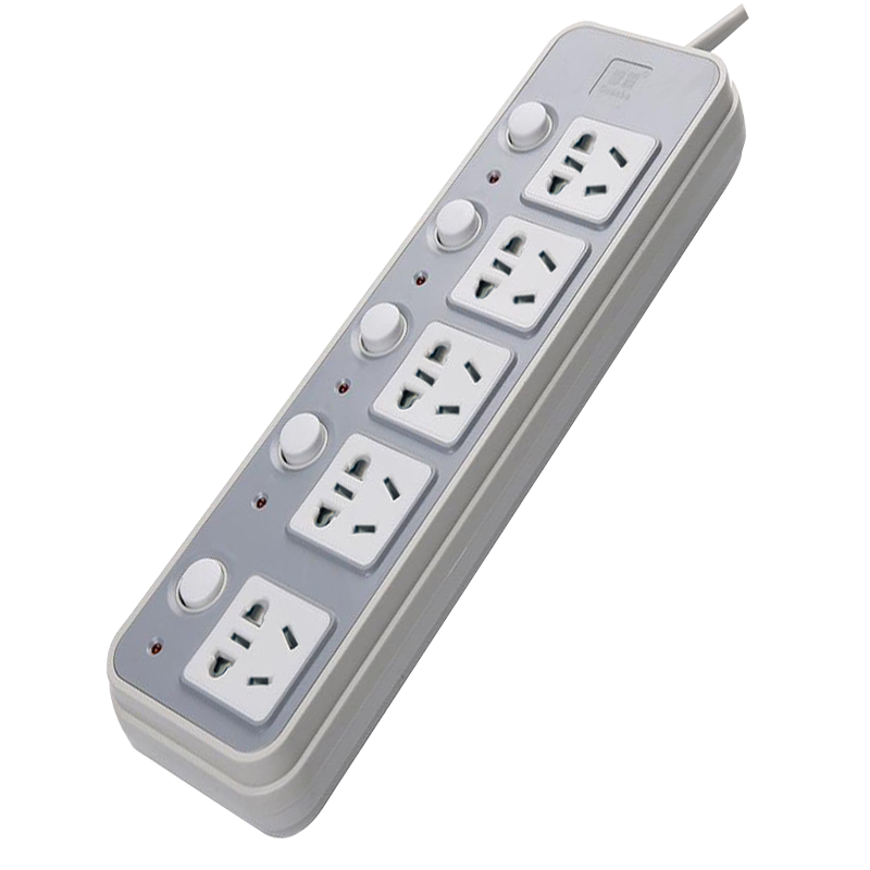 拳霸插座五位独立开关多开关插板插座插排接线板排插板拖线板2.5米